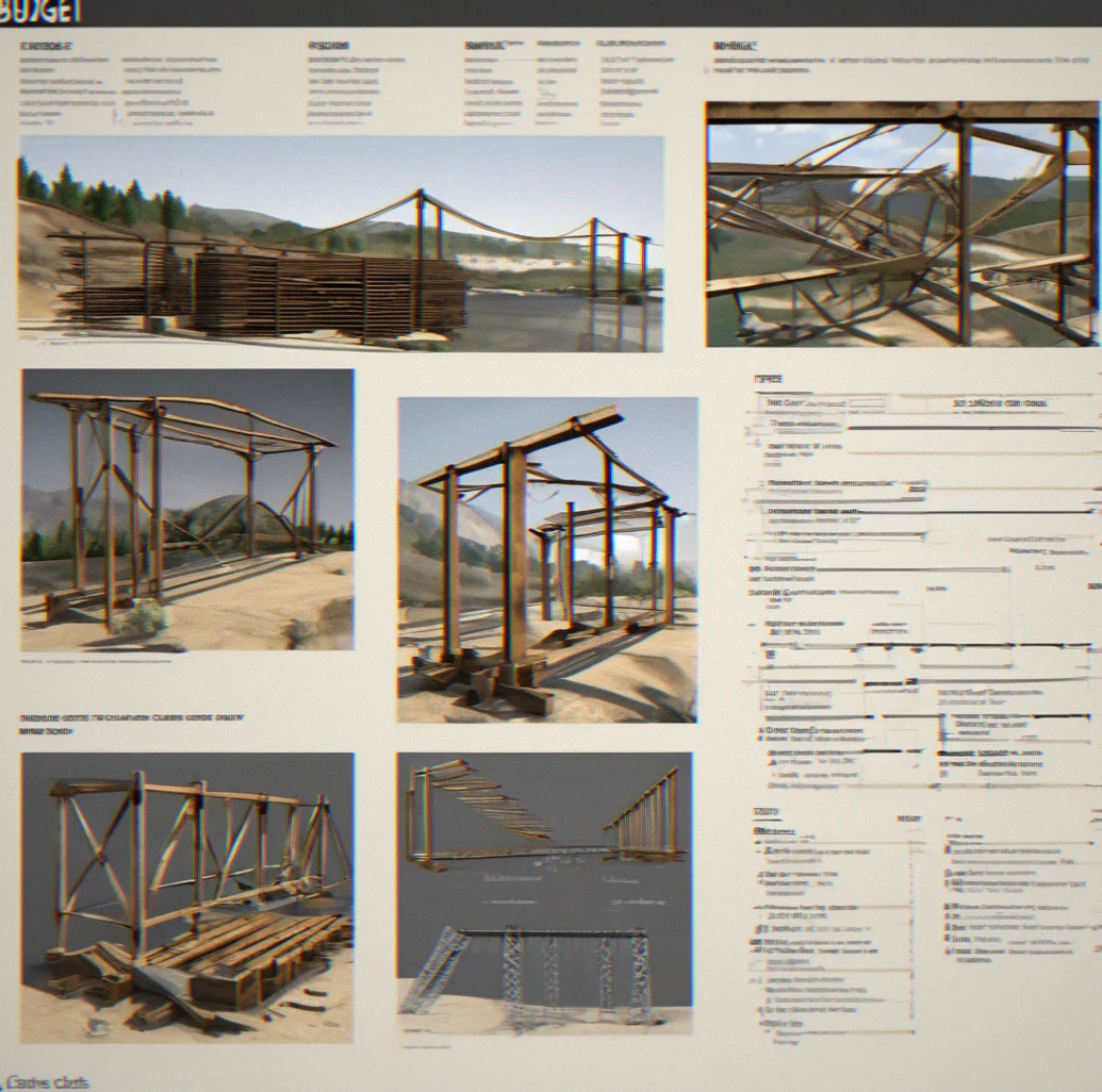 Budget screen during a level showing credits left and what materials you have in stock